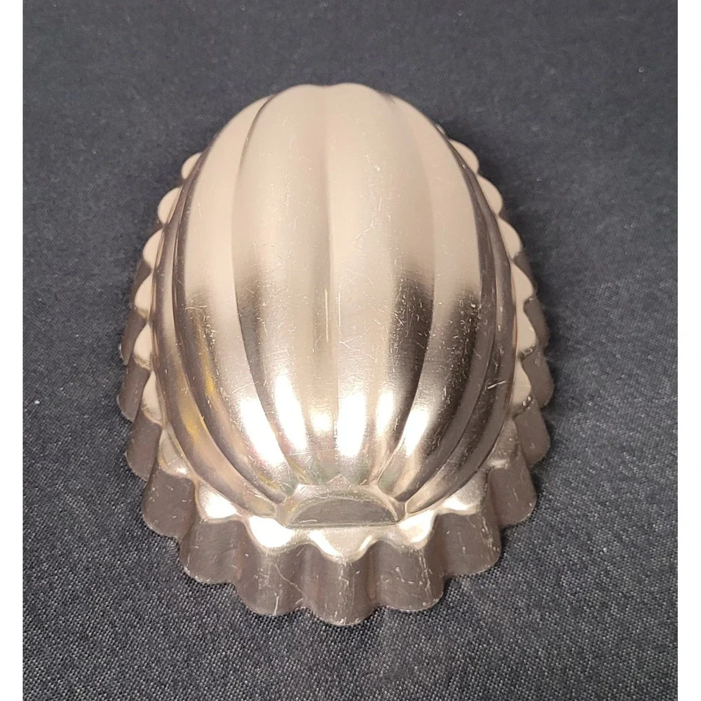 VTG 70s Copper-Tone Scalloped Oval Melon Fluted Gelatin Mold Wall Hanging Decor